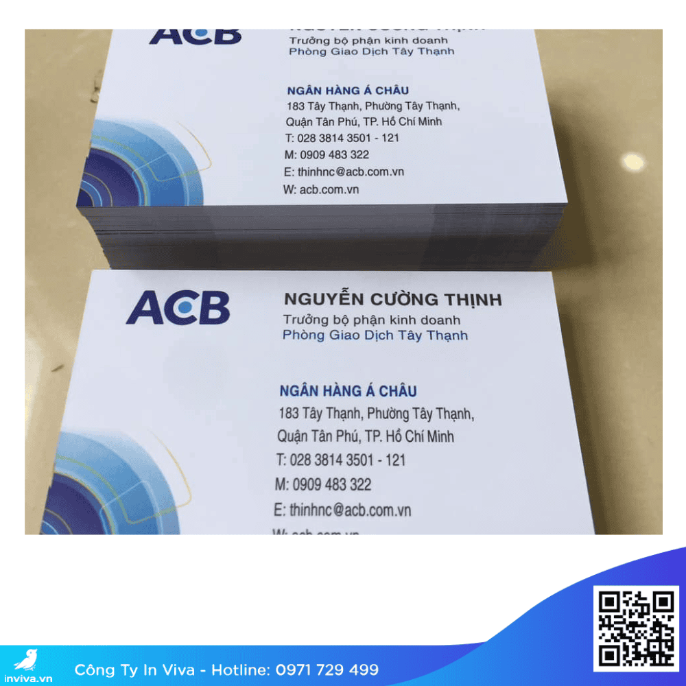 Mẫu Name card, danh thiếp, card visit ngân hàng Á Châu ACB bank