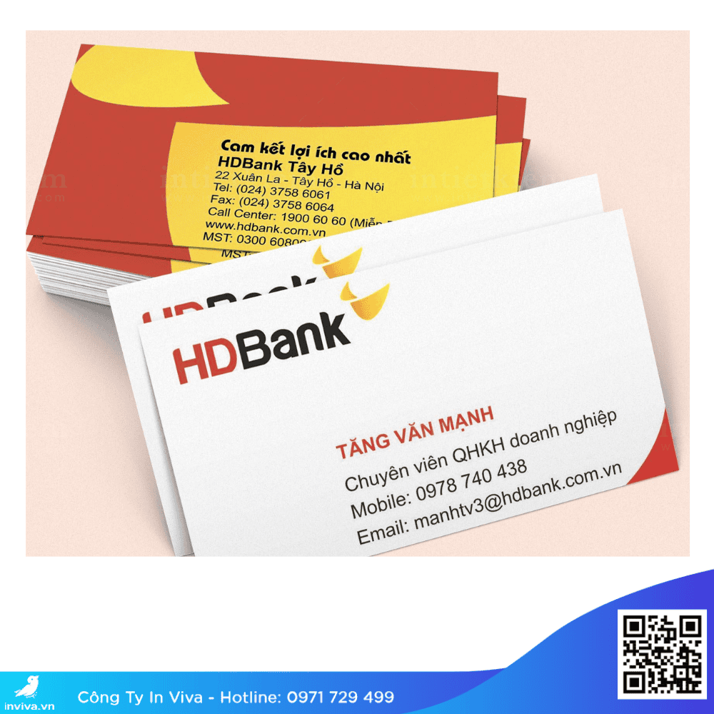 Mẫu Name card, danh thiếp, card visit ngân hàng HDbank