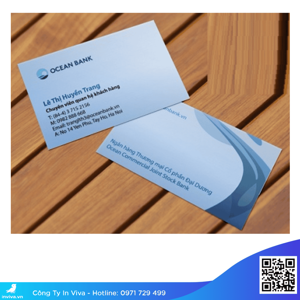 Mẫu Name card, danh thiếp, card visit ngân hàng OTC Ocean Bank