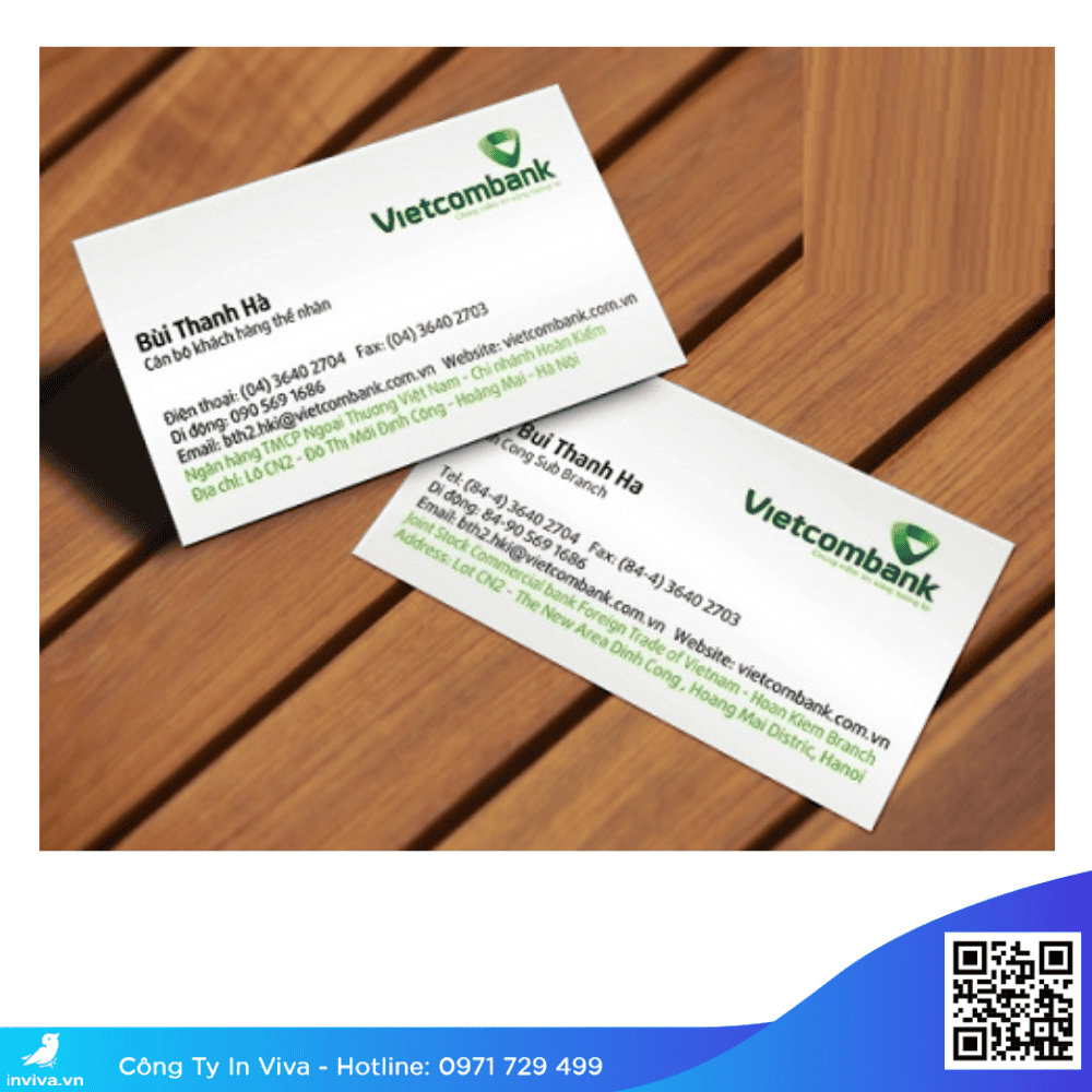 Mẫu Name card, danh thiếp, card visit ngân hàng Vietcombank