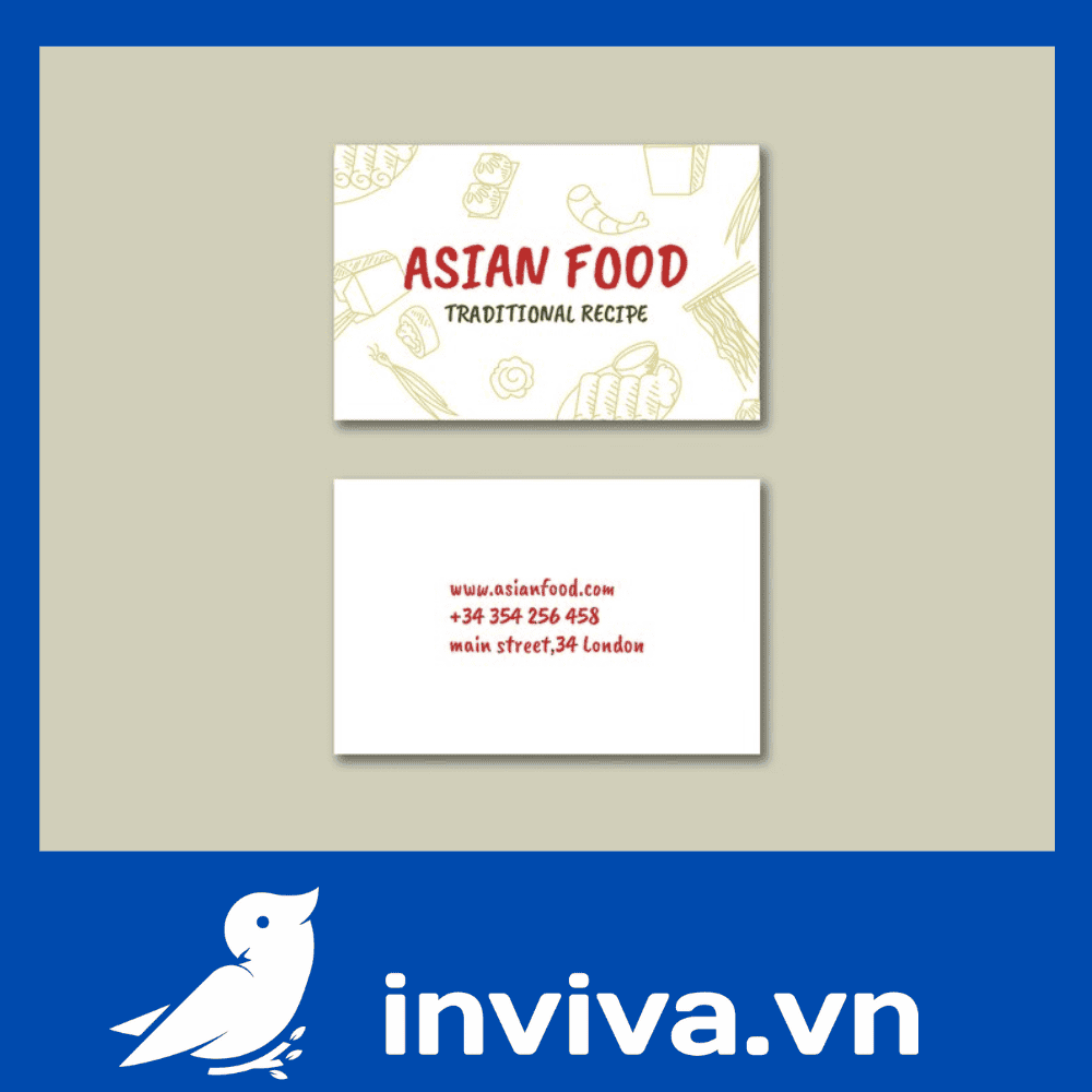 Mẫu name card food, card visit nhà hàng quán ăn đẹp