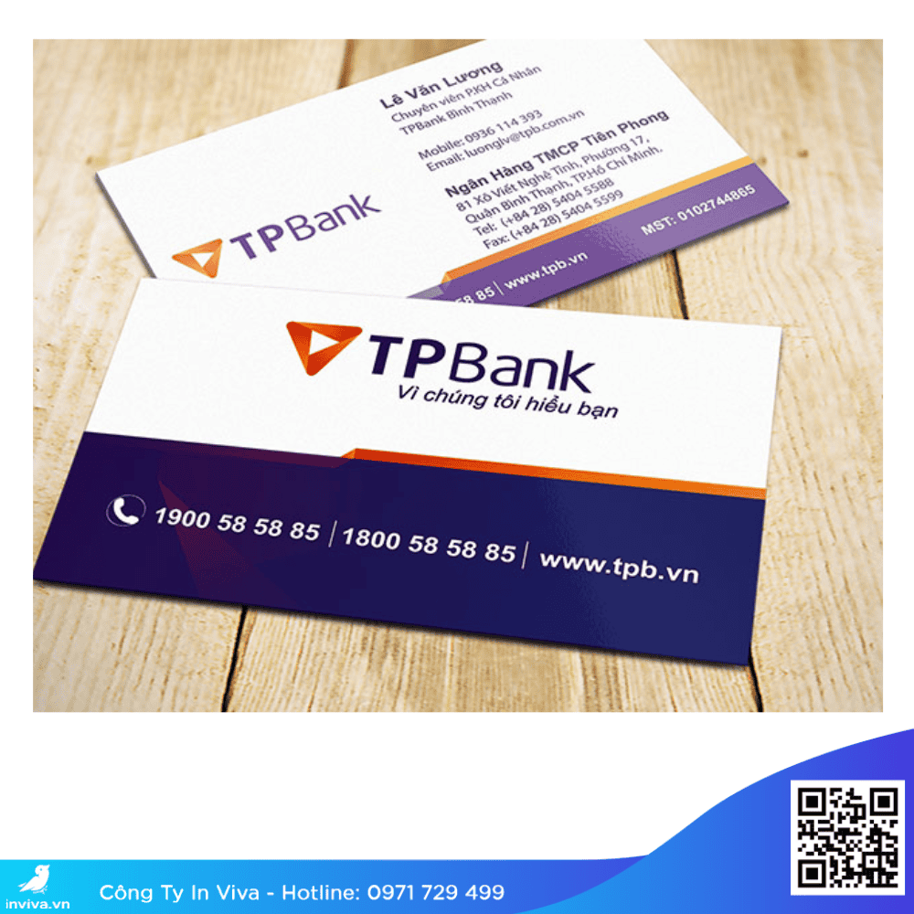 Mẫu Name card, danh thiếp, card visit ngân hàng Tiên phong TPBank