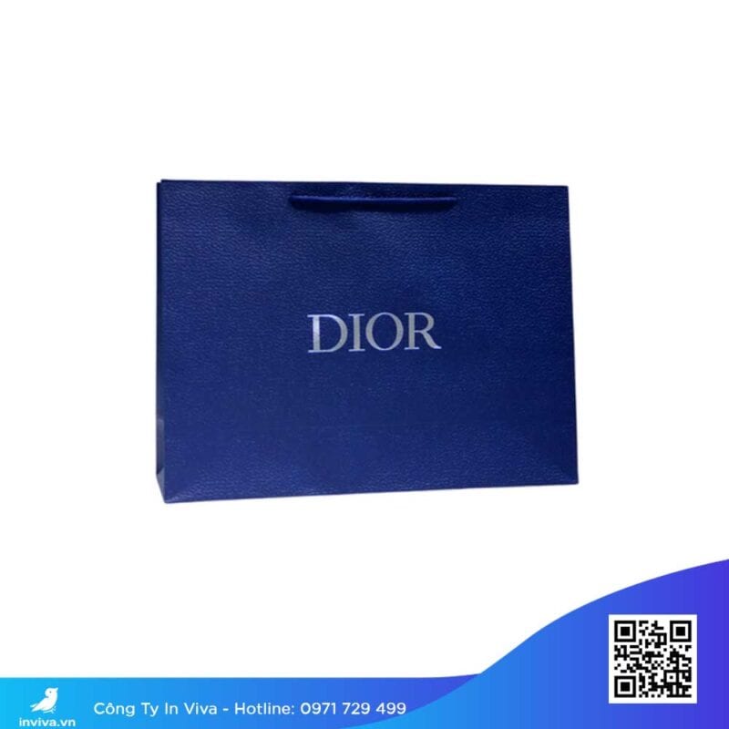 Túi-giấy-dior-xanh-chữ-bạc