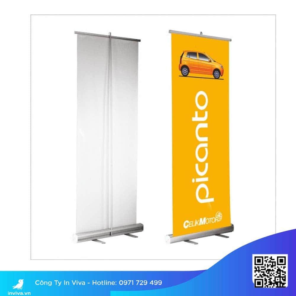 Standee chân đứng cuốn nhôm giá rẻ