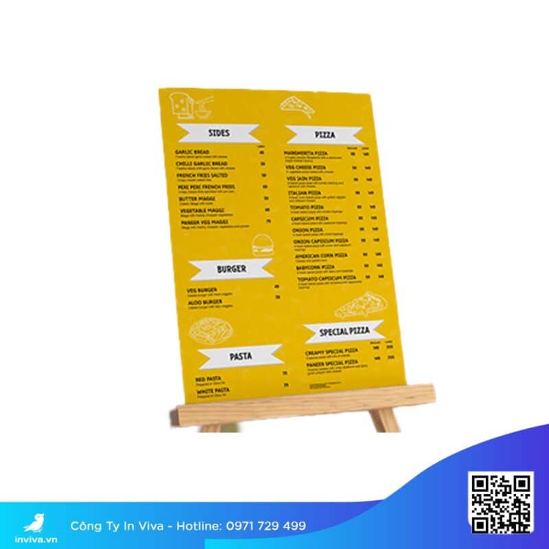 standee menu