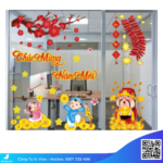 Mẫu decal kính chúc mừng năm mới