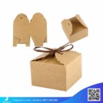 Hộp giấy hình chữ nhật nắp hoa văn thắt nơHộp giấy quà tặng vuông nơ