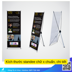 kích thước standee chữ x chuẩn, chi tiết