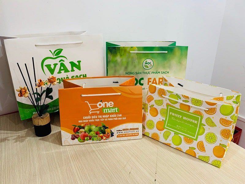 Xưởng in túi giấy đựng hoa quả, túi giấy đựng trái cây nhập khẩu giá rẻ, đẹp - Thiết kế miễn phí từ 100 túi