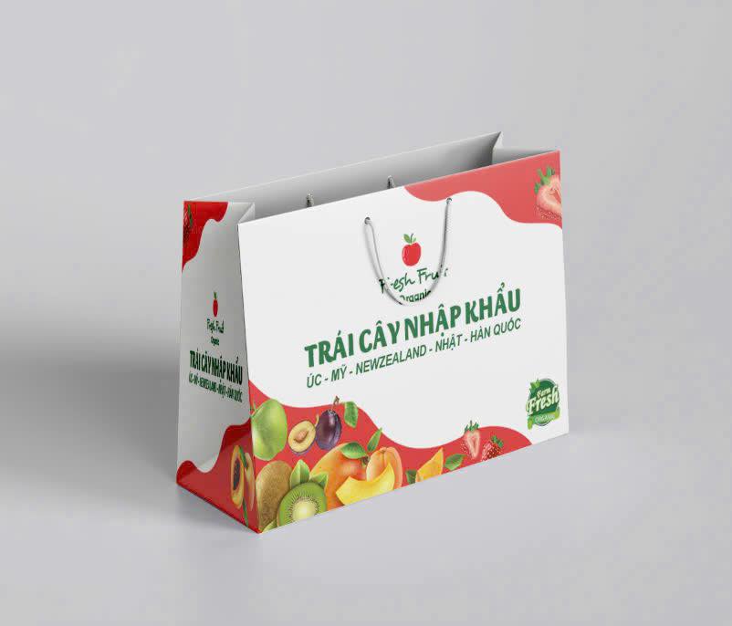 Xưởng in túi giấy đựng hoa quả, túi giấy đựng trái cây nhập khẩu giá rẻ, đẹp - Thiết kế miễn phí từ 100 túi