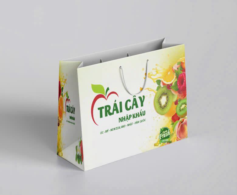 Xưởng in túi giấy đựng hoa quả, túi giấy đựng trái cây nhập khẩu giá rẻ, đẹp - Thiết kế miễn phí từ 100 túi