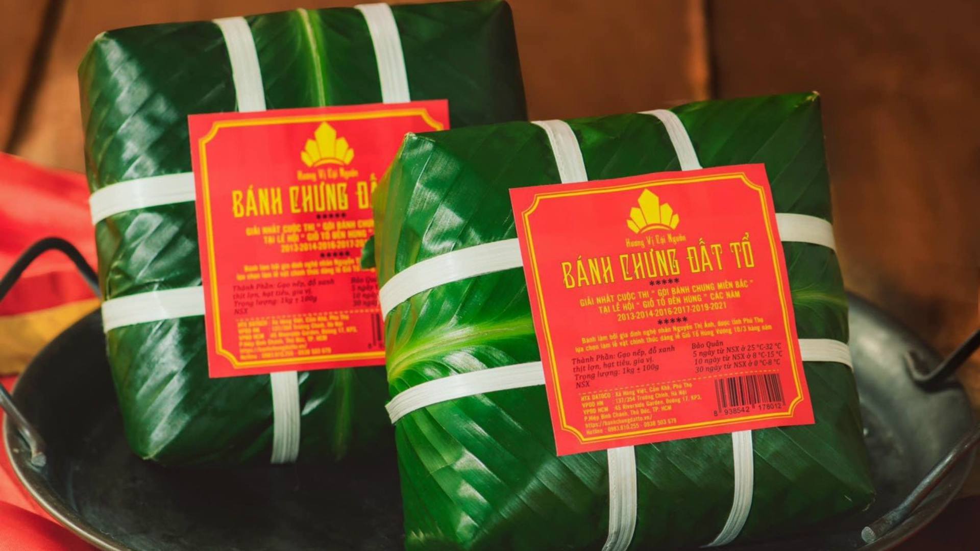 Mẫu tem, nhãn dán bánh chưng Đất Tổ