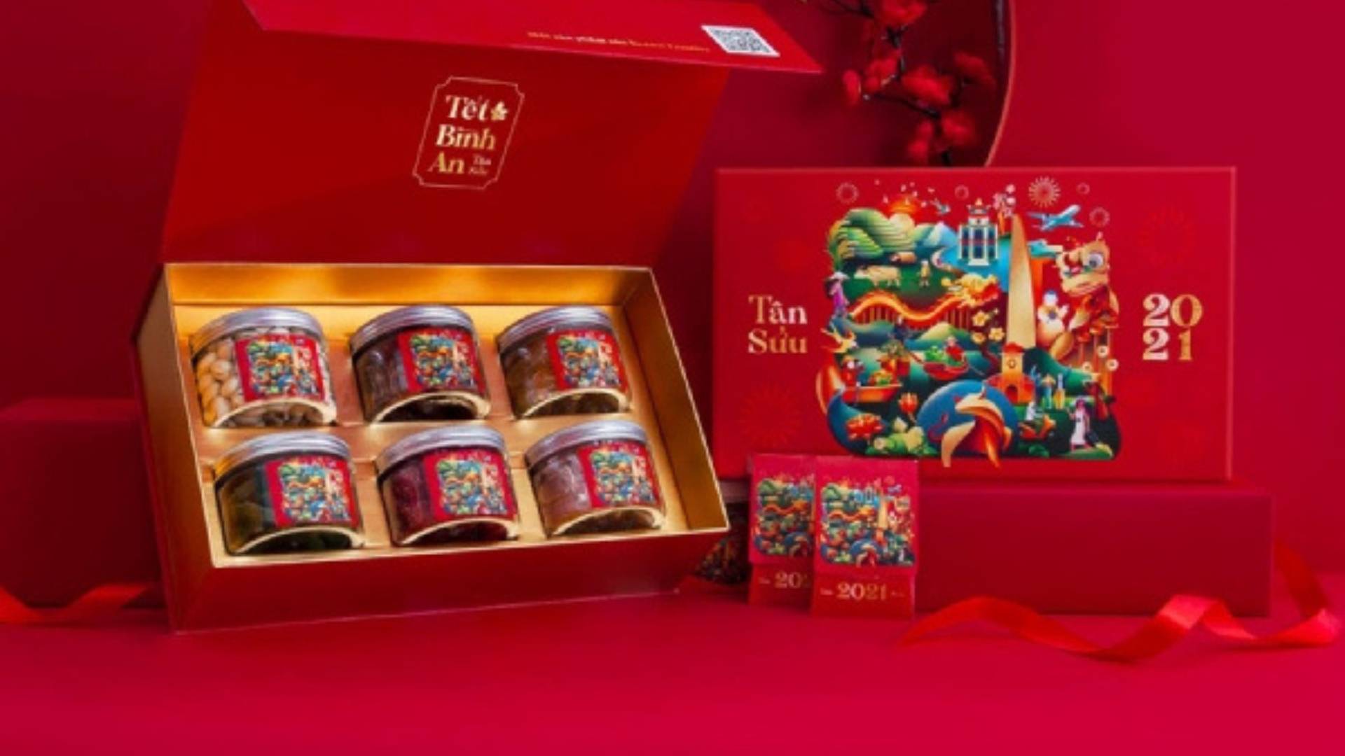 Mẫu tem dán hộp bánh, set quà tặng