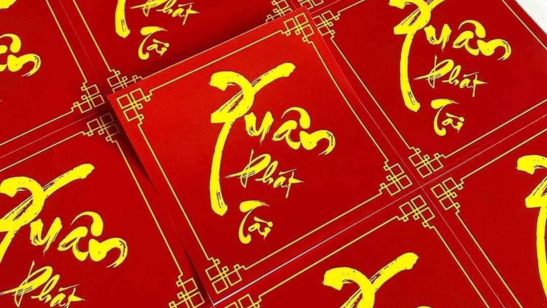 Mẫu tem nhãn dán hộp bánh tết Xuân Phát Tài