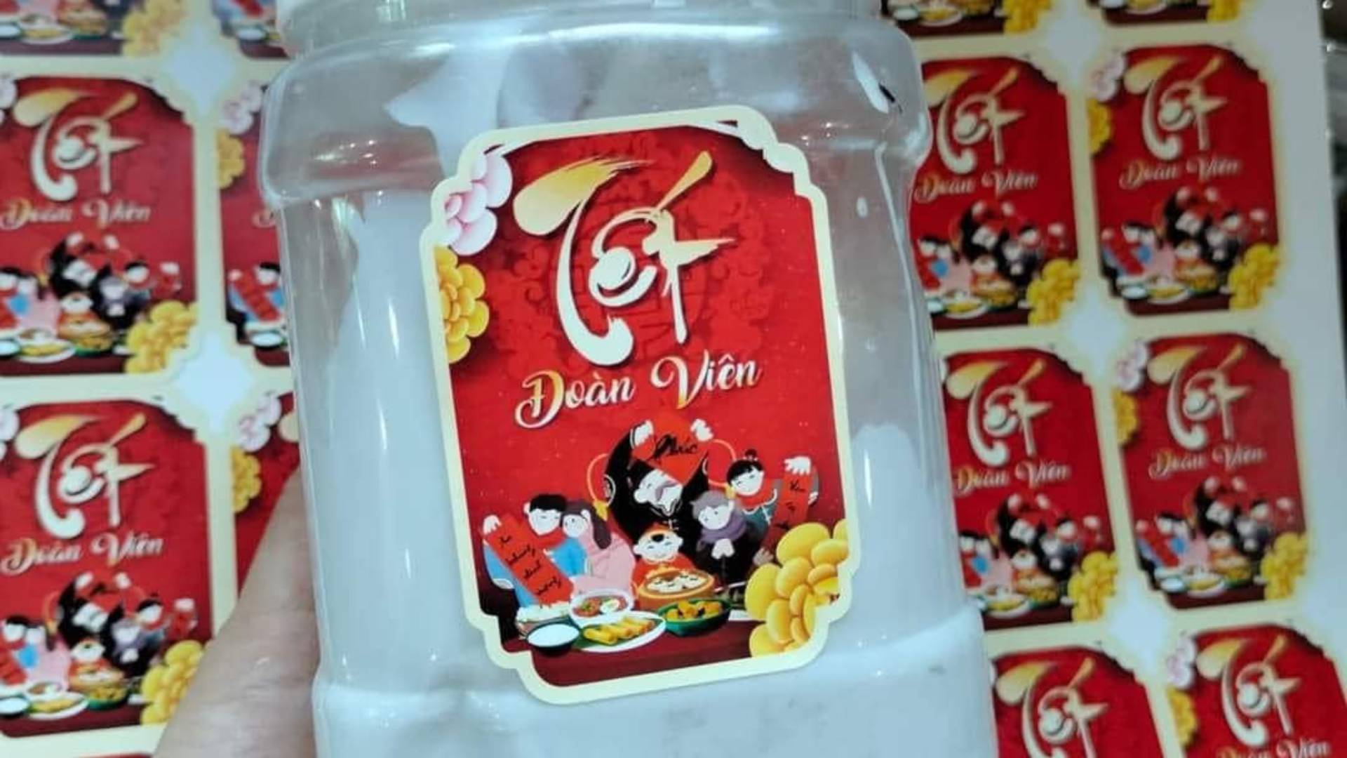 Mẫu tem nhãn dán hộp bánh đoàn viên