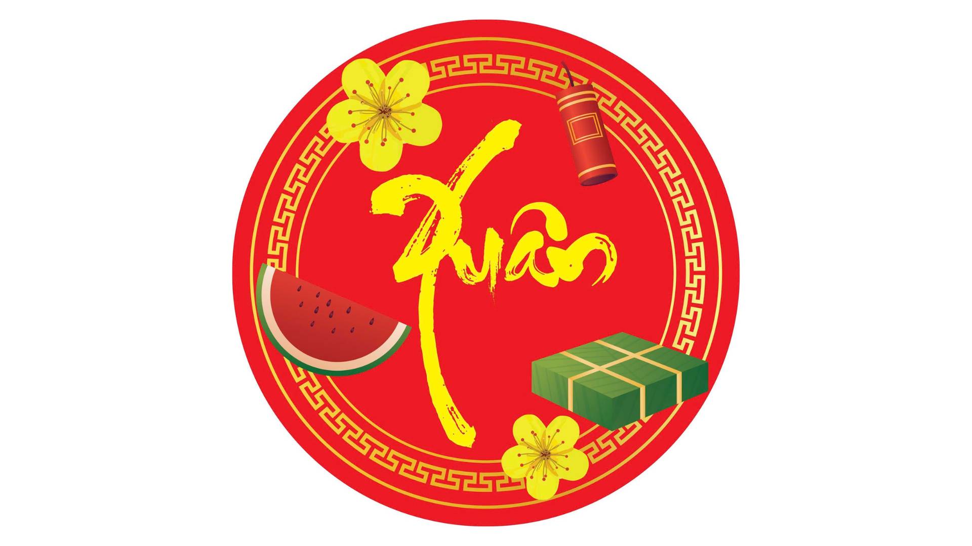 Mẫu tem nhãn dán hộp bánh đẹp Xuân