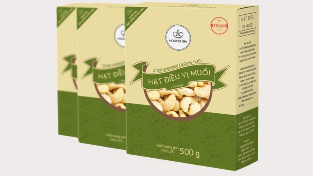 Hộp giấy đựng hạt điều loại 500g