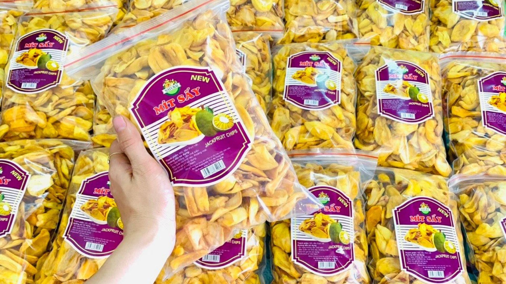 Tham khảo mẫu tem mít sấy minh họa