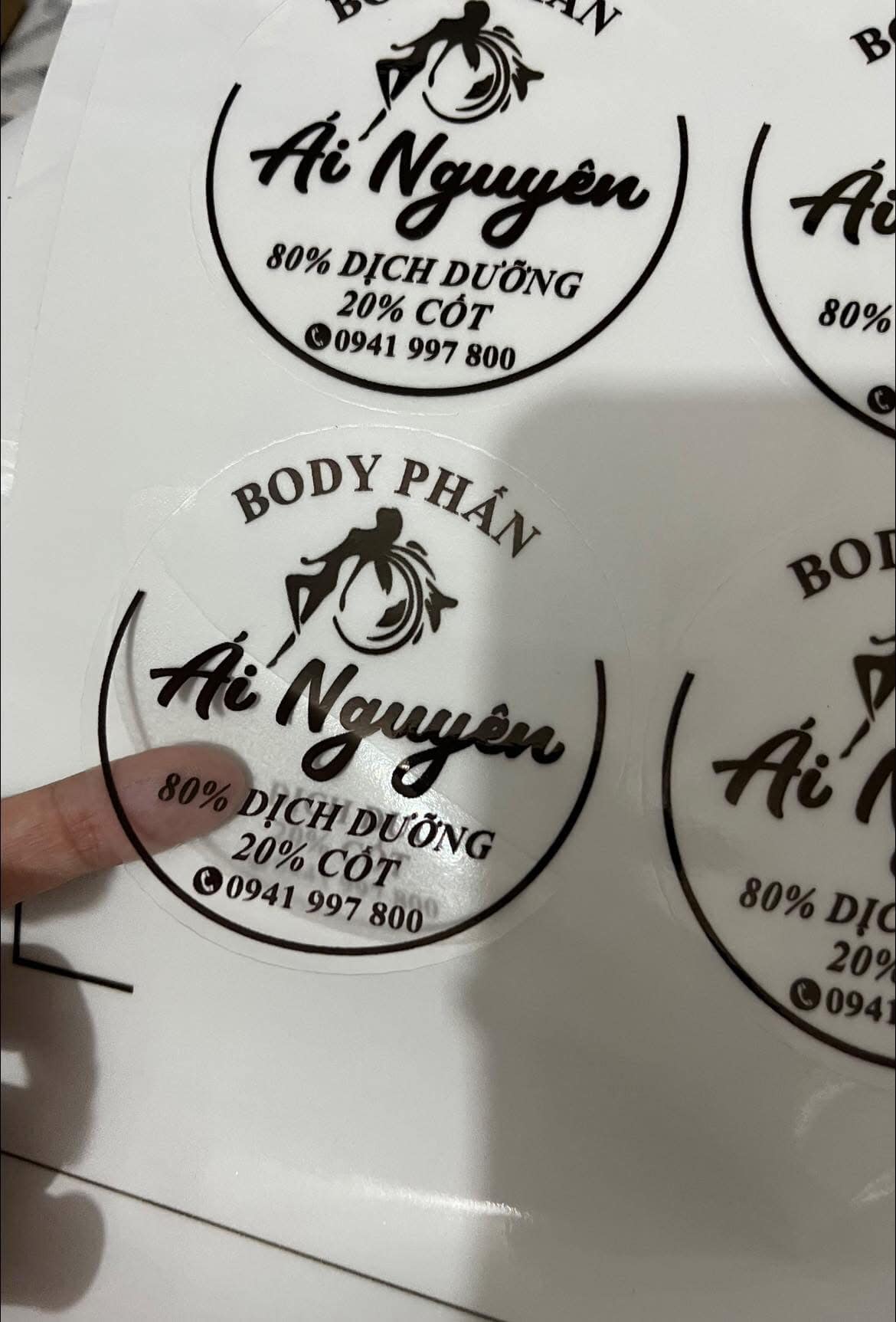 Mẫu tem trong suốt Ái Nguyên