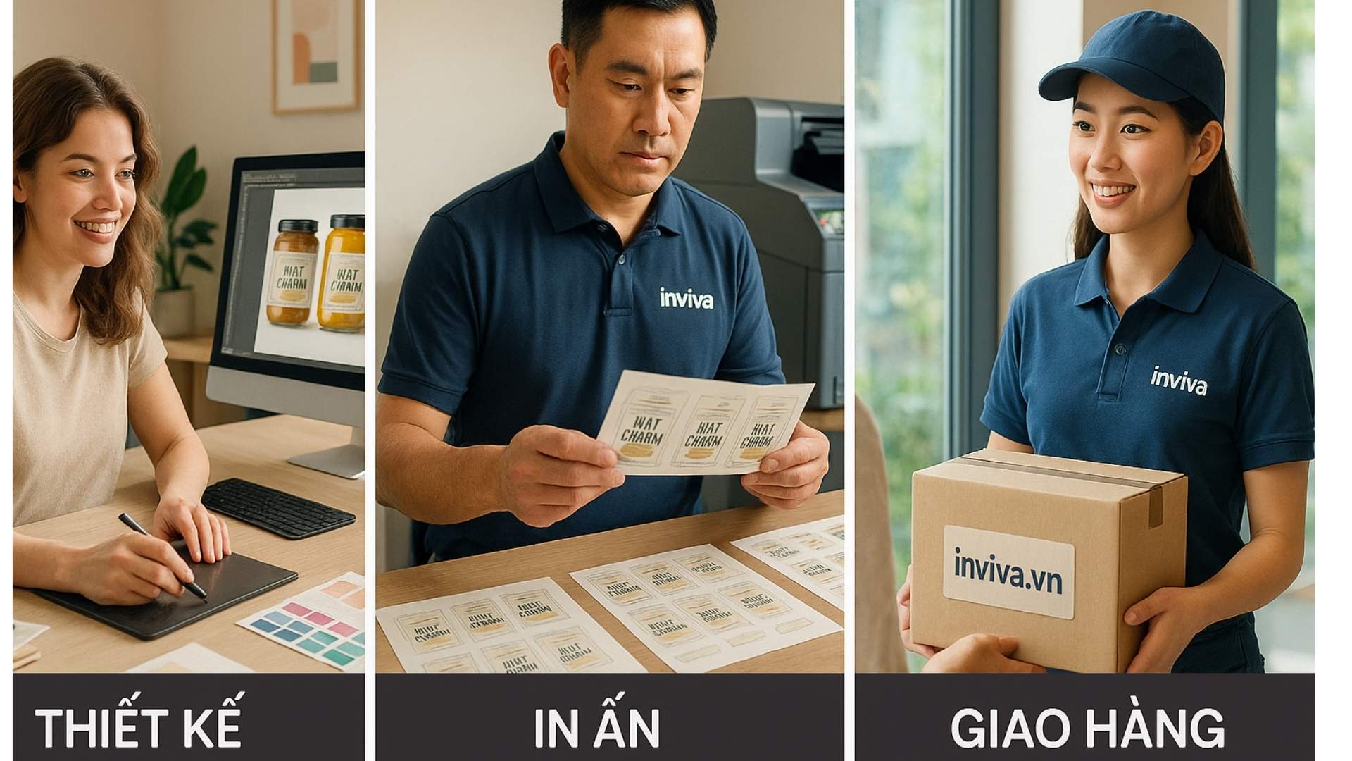 Quy trình in tem nhãn sản phẩm tại Inviva - Hình minh họa