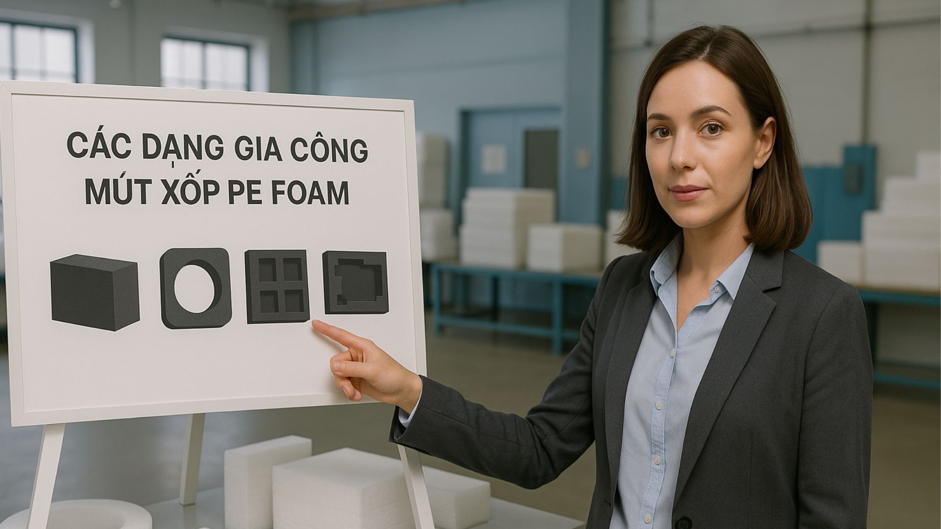 Các dạng gia công khay xốp pe foam định hình phổ biến - Hình minh họa