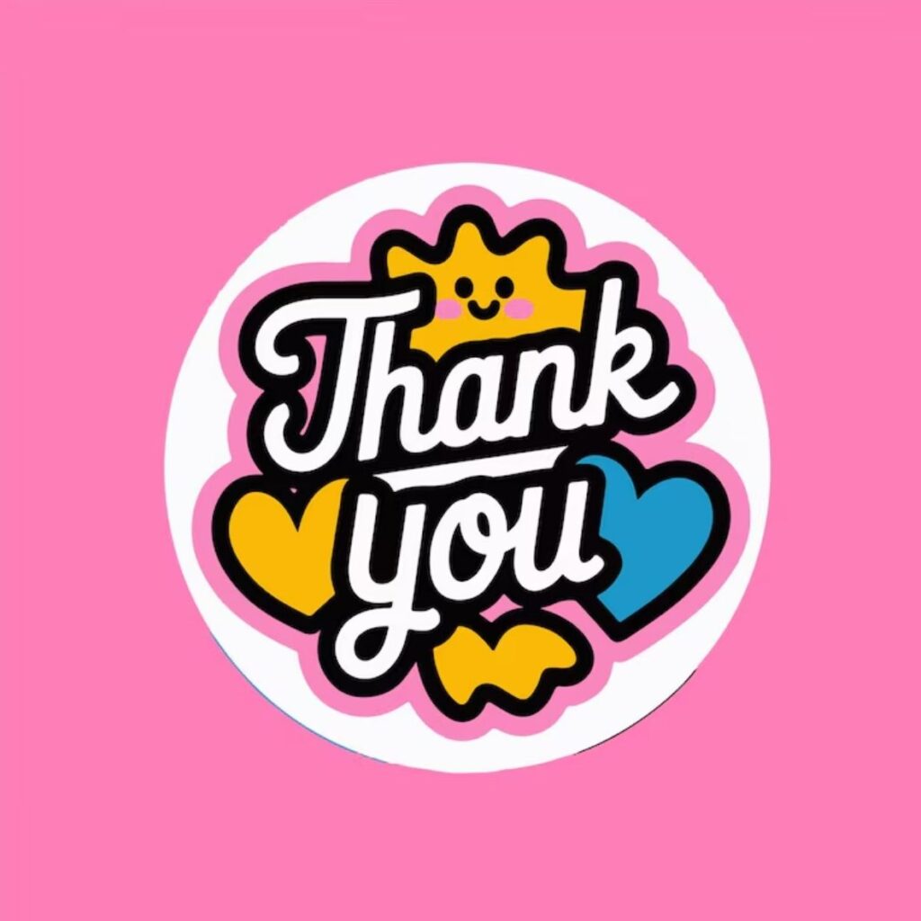 Hình ảnh nhãn dán thank you