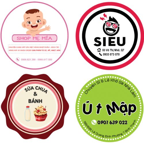 Mẫu tem đồ ăn vặt đẹp, thịnh hành