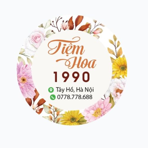 Mẫu tem nhãn hoa tươi thiết kế đơn giản