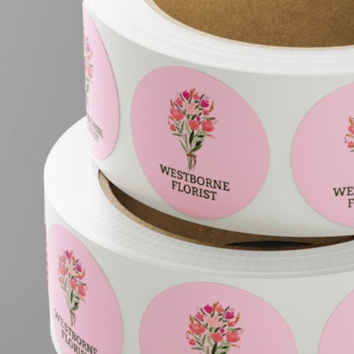 Mẫu tem in decal dán hoa