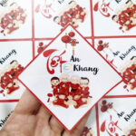 Hình ảnh tem dán hộp quà tết