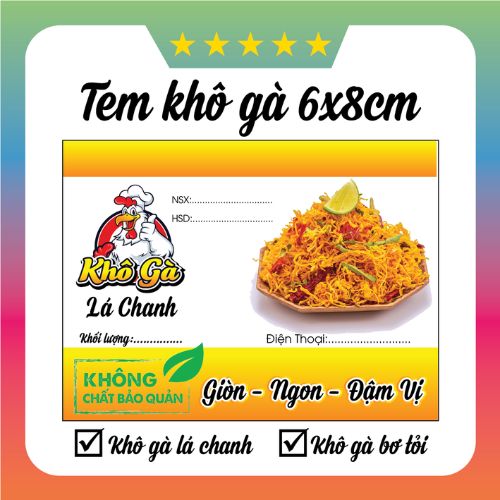 Mẫu tem khô gà lá chanh