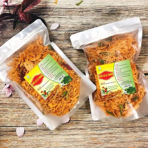 Tem nhãn khô gà dán túi zip