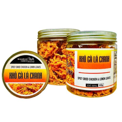 Mẫu in tem decal dán hộp đựng khô gà lá chanh