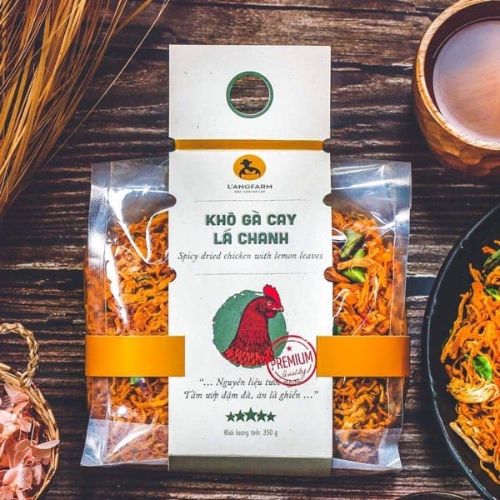 Tem decal dán túi đựng khô gà cay lá chanh