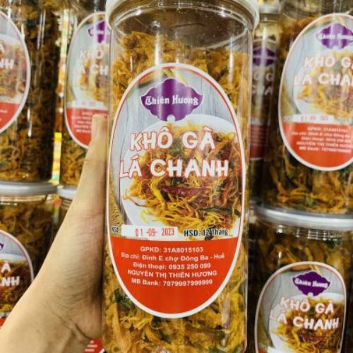 Mẫu tem decal dán khô gà lá chanh Thiên Hương