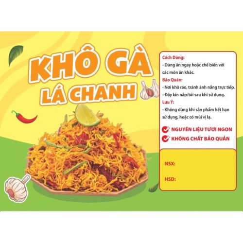 Mẫu tem dán khô gà lá chanh chuẩn