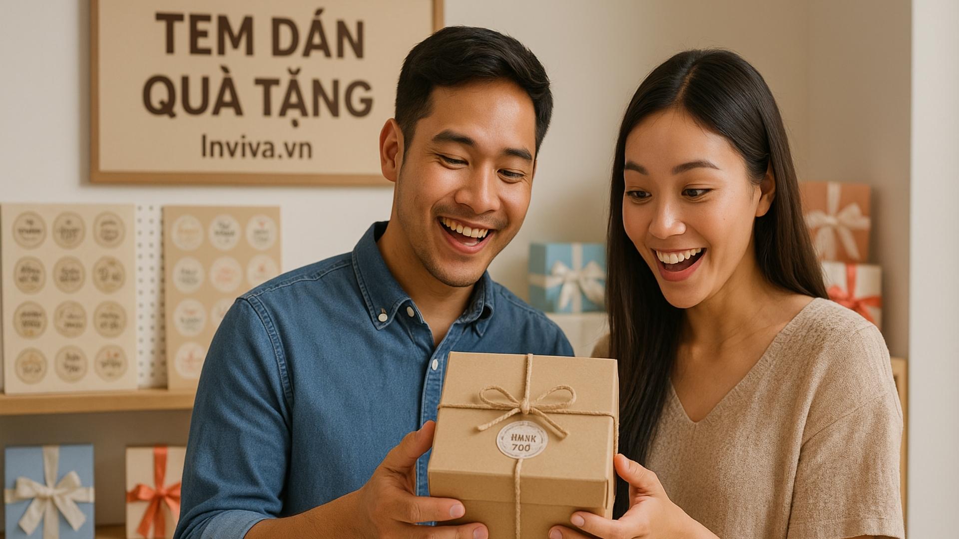 Tem dán hộp quà đóng vai trò lớn trong việc tạo cảm xúc người nhận - Hình minh họa