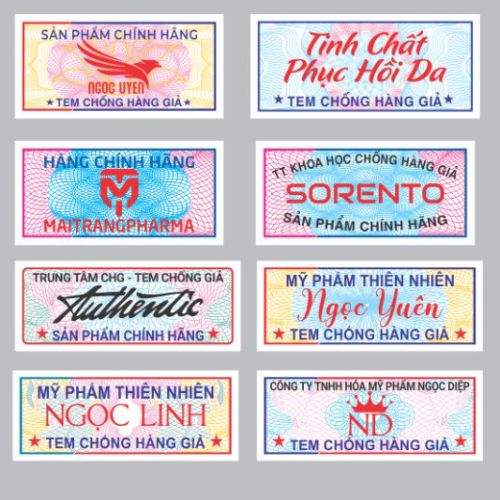 Mẫu tem mỹ phẩm tham khảo