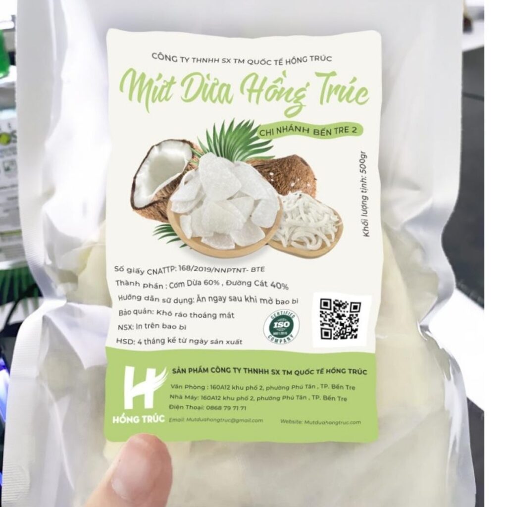 Hình ảnh tem nhãn mứt dừa