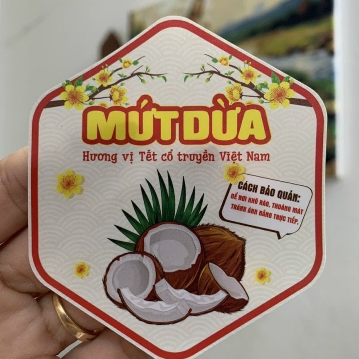 Hình ảnh tem nhãn mứt dừa