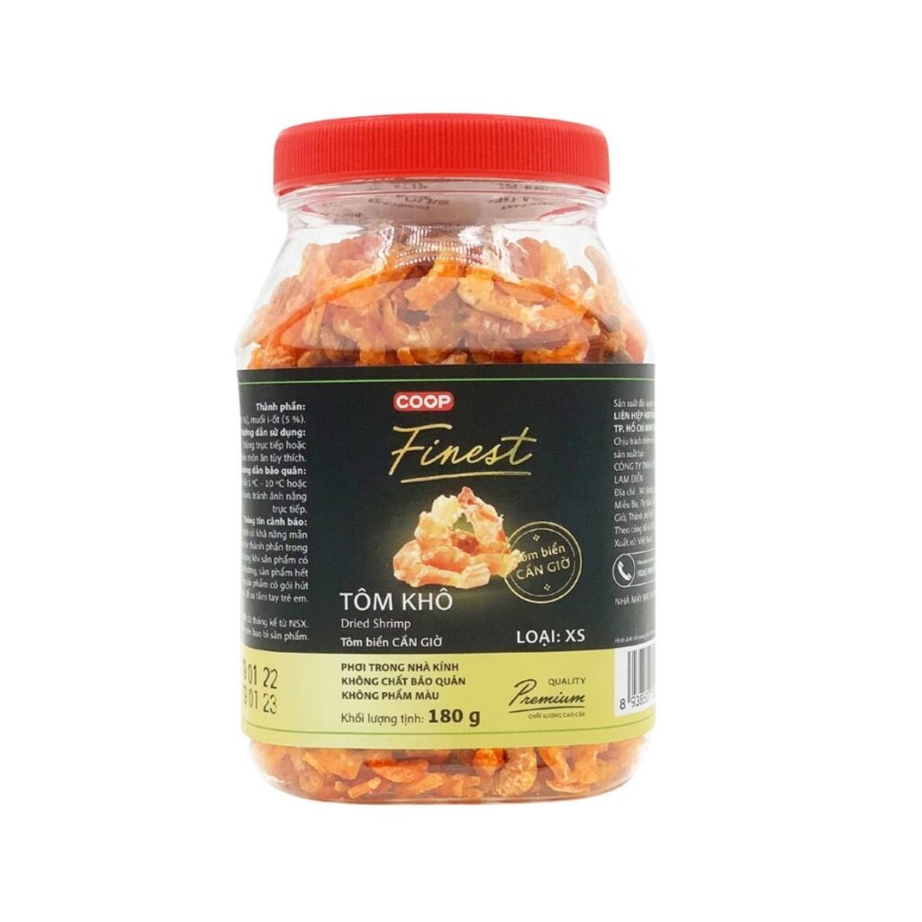 Hình ảnh tem nhãn tôm khô