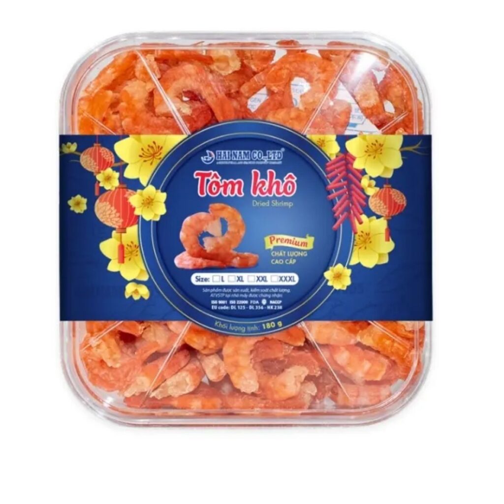 Hình ảnh tem nhãn tôm khô