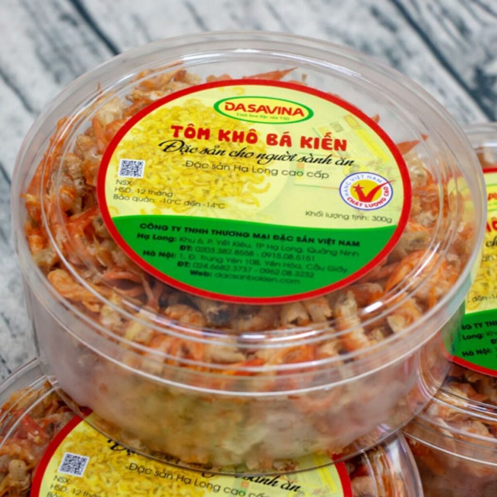 Hình ảnh tem nhãn tôm khô
