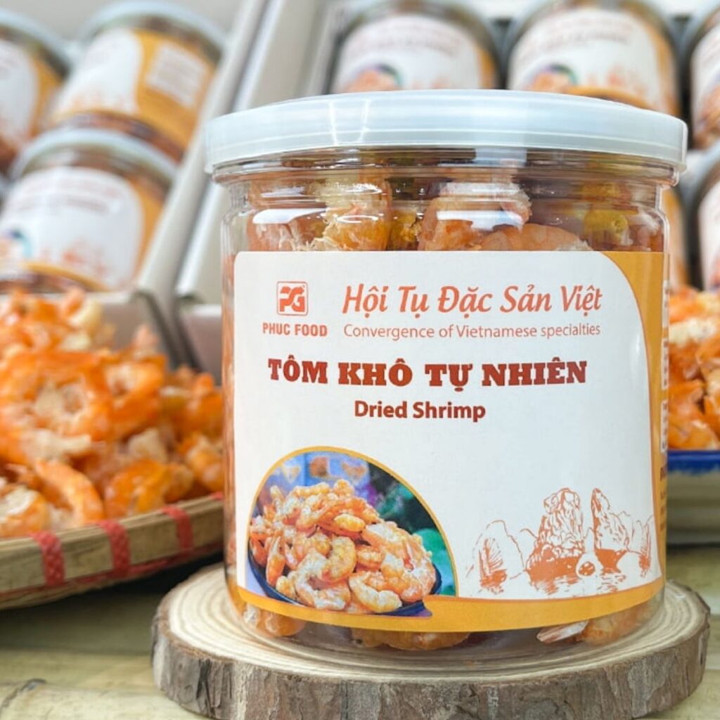 Hình ảnh tem nhãn tôm khô