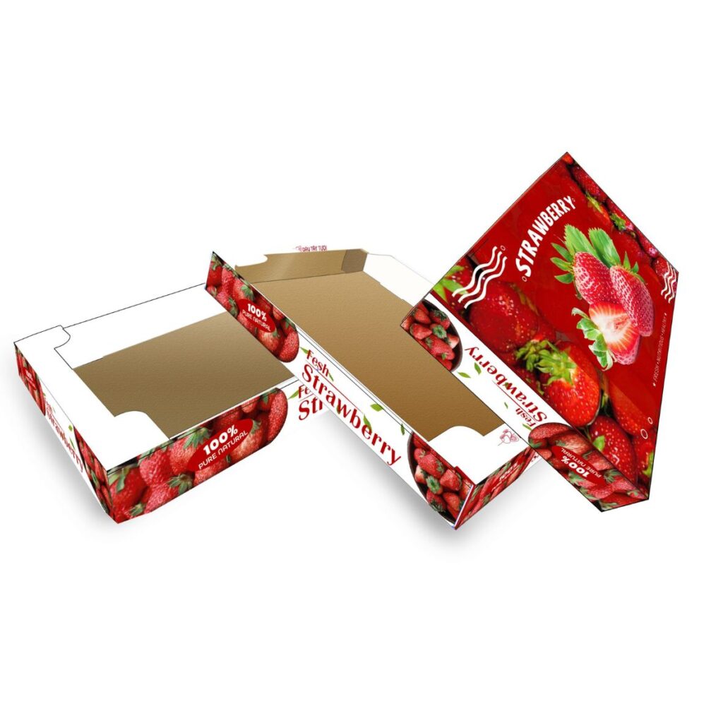 Hình ảnh thùng carton đựng dâu tây