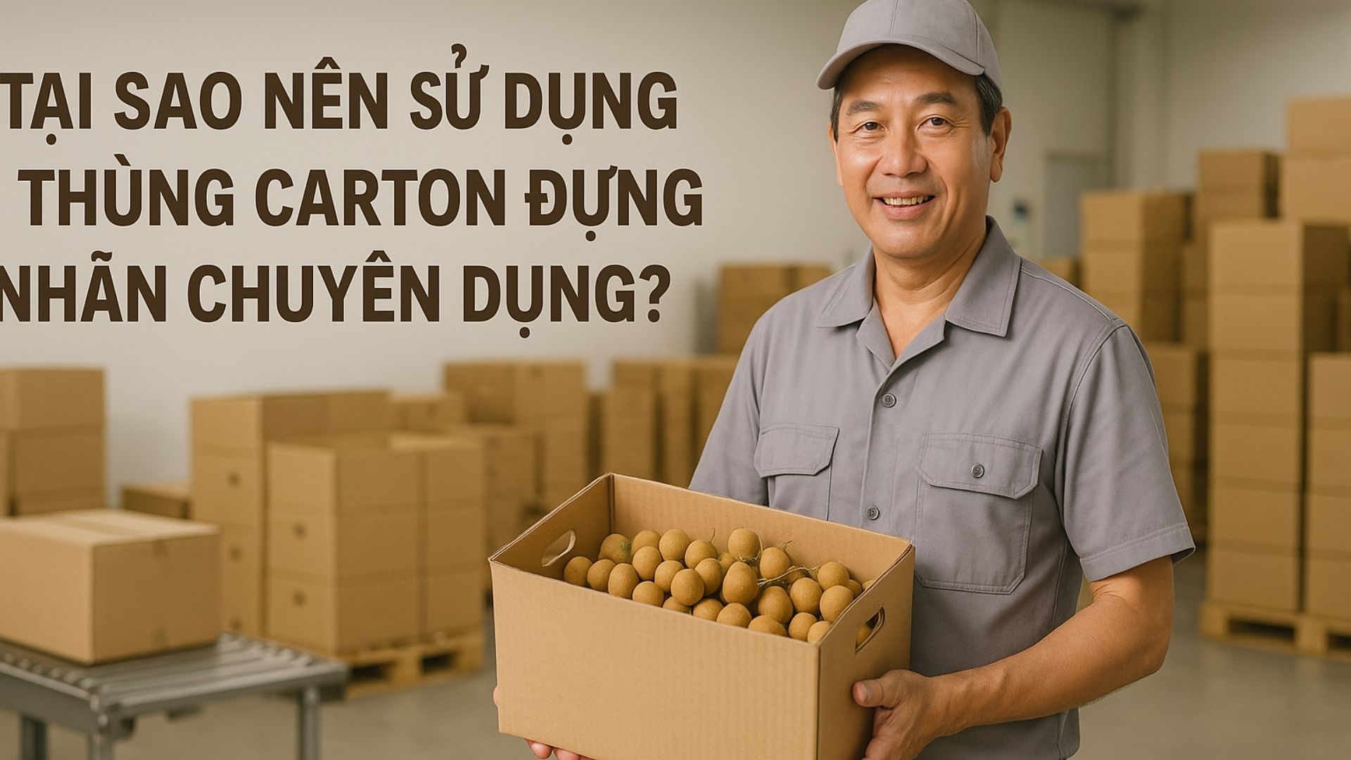 Sử dụng thùng carton đựng trái nhãn xuất khẩu bảo vệ sản phẩm tốt hơn - Hình minh họa