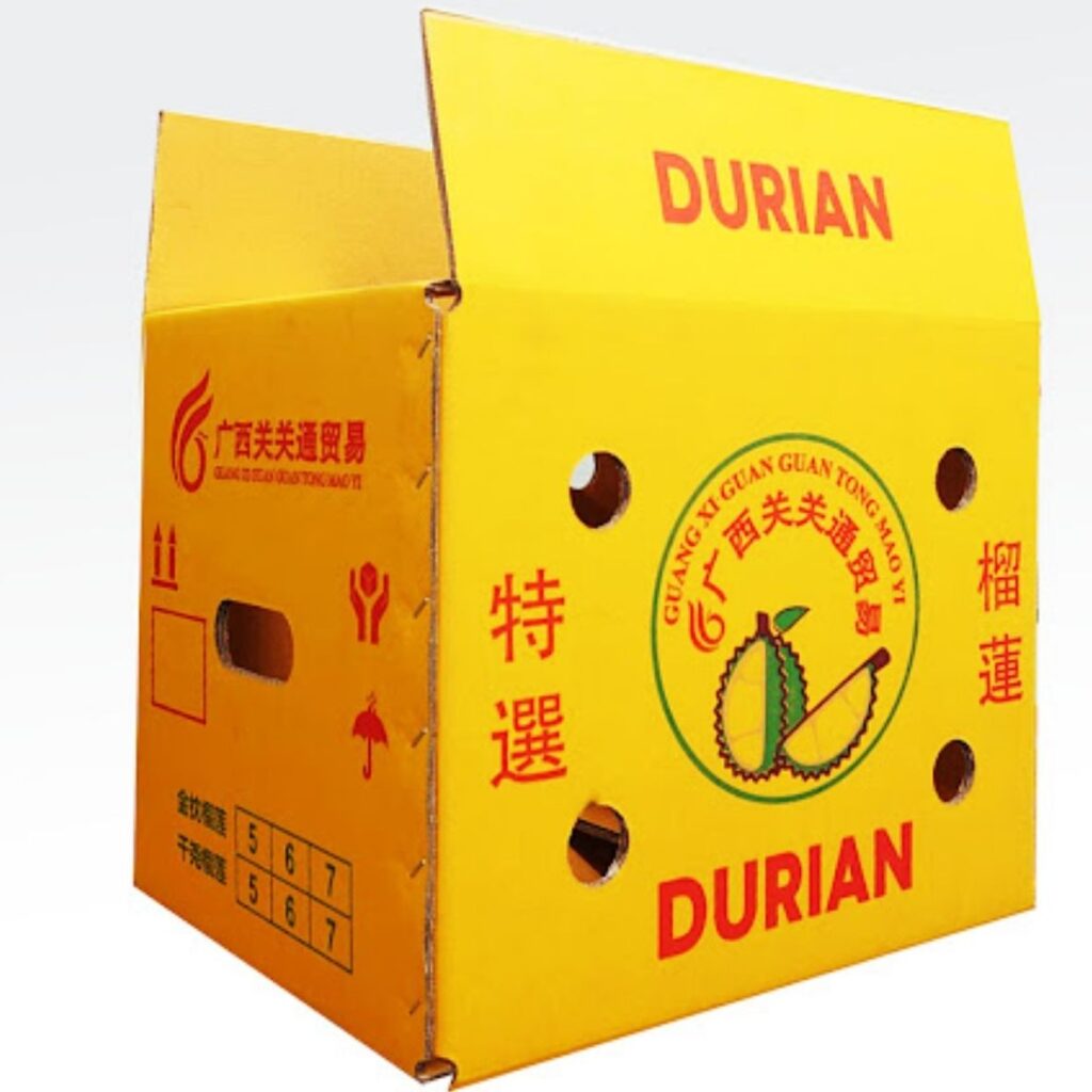 Hình ảnh thùng carton đựng sầu riêng