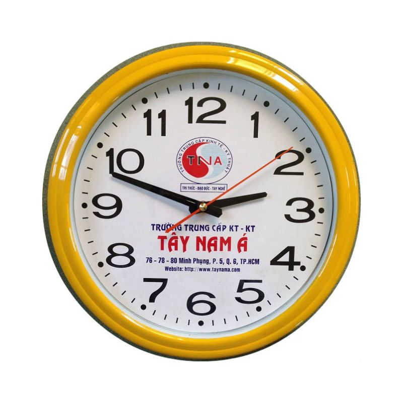 Mẫu đồng hồ treo tường in logo doanh nghiệp