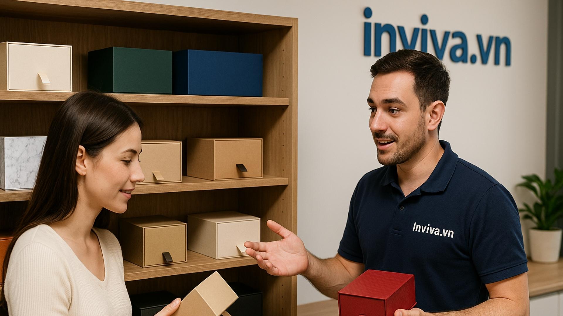 Quy trình thiết kế và sản xuất hộp rút tại Inviva.vn – Hình minh hoạ