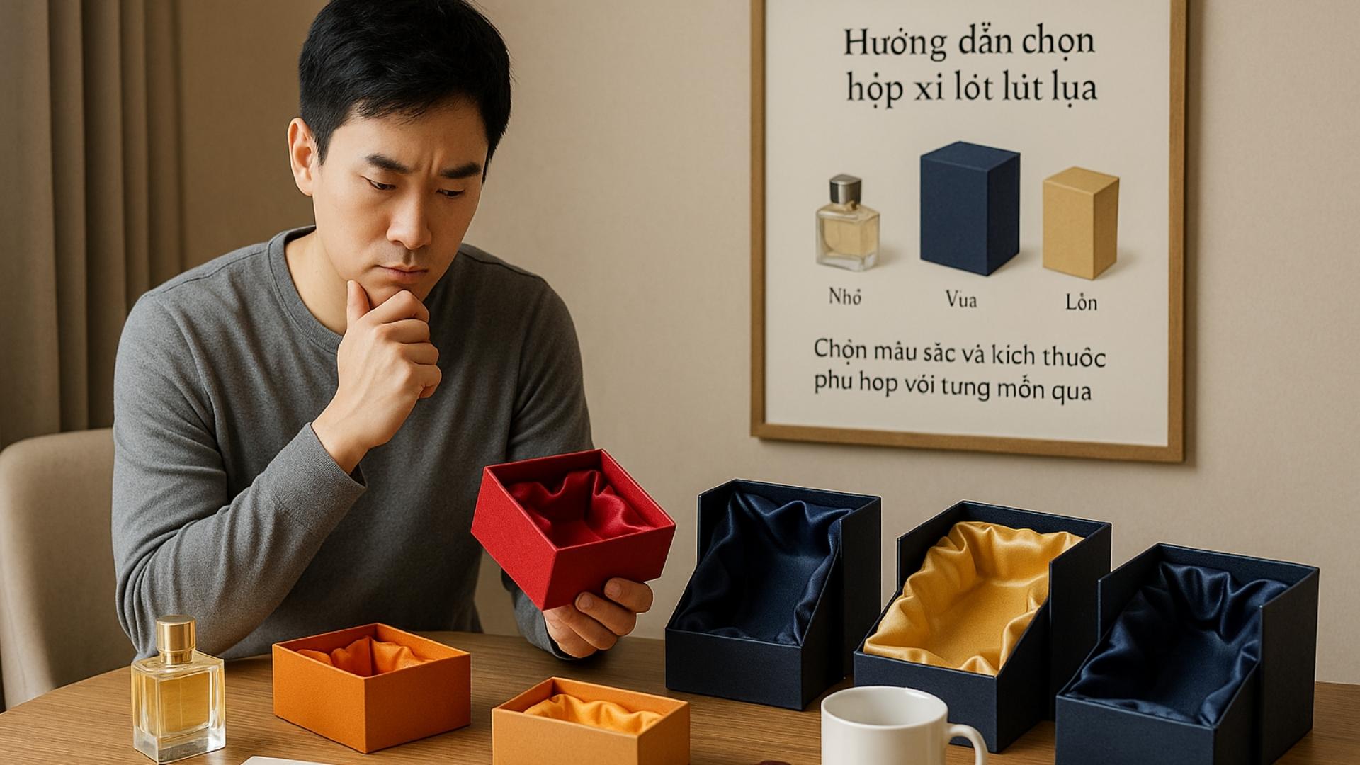 Hướng dẫn chọn hộp xi lót lụa phù hợp với từng món quà - Hình minh hoạ
